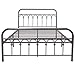 YALAXON Vintage Sturdy Full Size Metal Bed Frame Basic with Headboard and Footboard,No Box Spring Needed,Under Bed Storage (Full,Black)