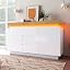 White(2 Doors and 3 Drawers With Led 140*39*81cm)