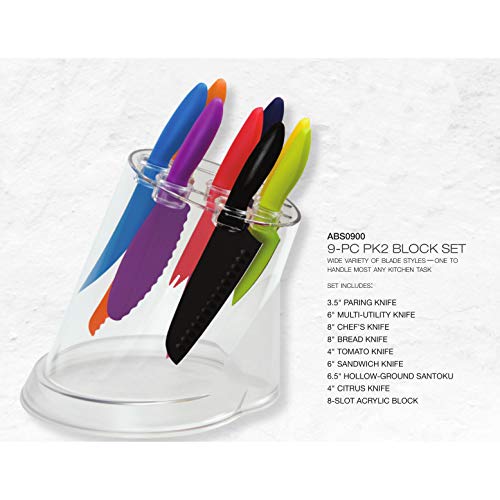 Kai Pro Pure Komachi 2 9-Piece Block Set, Kitchen Knife And Knife Block Set, Includes 8” Chef's Knife, 3.5” Paring Knife, 6” Utility Knife, & More, Hand-Sharpened Japanese Kitchen Knives #TOP3