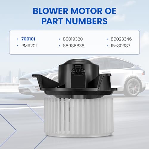 Image of HVAC Blower Motor 700101 Compatible with Chevy Avalanche 1500 2500,Silverado 1500 2500 3500, 89023346 15-80387 PM9201 A /C Blower Motor Assembly Compatible with GMC Sierra 1500 2500 3500