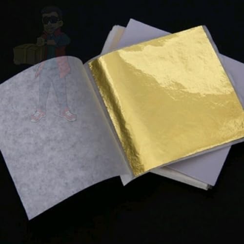 100 Folhas Ouro Gold Para Restauração, Decorativo Douramento Ou Artesanato Para Unha Anel Resina Imi
