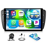 CAMECHO 4+128G Android 15 Navi Autoradio 9 Pulgadas para Seat Ibiza 2009-2013 con GPS WIFI FM RDS, Inalámbrico Carplay Android Auto Bluetooth Radio Incell HD Pantalla Táctil con Cámara Trasera +Canbus