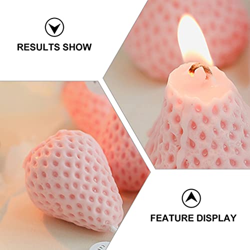 Valiclud 8 Pcs Mini Scented Candles Strawberry Shaped Aromatherapy Candle Decorative Fragrance Candle For Table Scatter Photo Booth Props Pink #TOP7