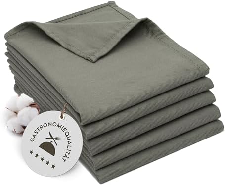 ZOLLNER 5er Set Geschirrtücher Baumwolle in 50x70 cm - super saugstarke und robuste Küchentücher - waschbar bis 60°C – in anthrazit - Gastronomiequalität - Oeko Tex® Zertifiziert