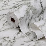 Drawer and Shelf Liner for Kitchen Cabinets, Non-Adhesive Strong Grip Thickened Cabinet Liners for Shelves, Non-Slip Mats Shelving Paper Protect Cupboard, Dresser, Pantry | Marble, 17.5