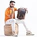 Handmade World Leather Backpack Convertible to Sling Bag 'The UpVibe' Fits 16 Inch Laptop Brown Full Grain Buffalo Hunter Leather Daypack Knapsack Stylish Crossbody Bag Unisex