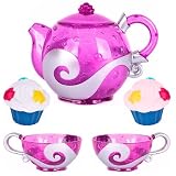 ArtCreativity Princess Tea and Treats Water Toy Set, Pool, Beach, Bath, Pretend Parties, Teapot, 2 Cups, 2 Spraying Silicone Cupcakes, Safe for Toddlers