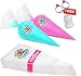 Baker's Dozen 41pc Piping Bags-Cake Decorating Supplies\Cake Decorating Kit-Icing Bags Reusable x9,Piping Tips x6,Coupler x6,Pastry bag Ties x10-BONUS 10 Frosting bags Baking Supplies/Cake decorating.