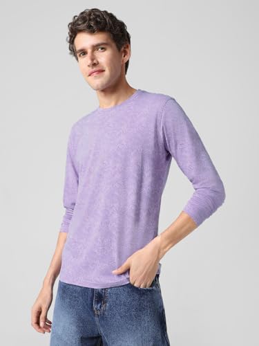 Image of Urbano Fashion Men's Printed Full Sleeve Slim Fit Cotton T-Shirt