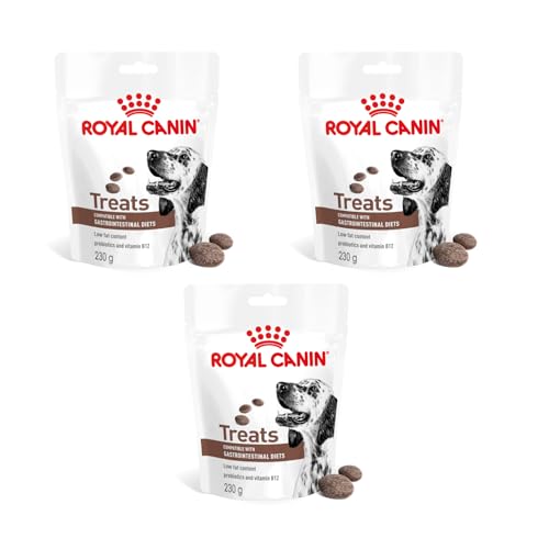 Royal Canin Veterinary Gastrointestinal Treats | 3er Pack | 3 x 230 g | Snacks für Erwachsene Hunde Aller Größen & Rassen | Im wiederverschließbaren Beutel | Niedriger Fettgehalt