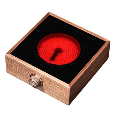 GRSMISウォールナット電気セラミックストーブ 110V コーヒーと紅茶用、薪ストーブ、温度制御機能、お気に入りのお茶を淹れるための電気ティーケトル (ノブモデル)