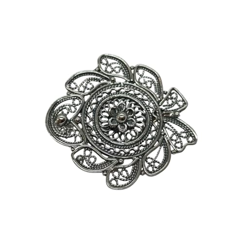 Broche fleur en argent 925 fait main un bijou filigrane d exception sans nickel