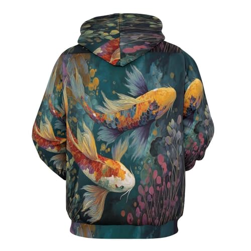 Pull vêtements imprimé poissons koi style chic et moderne - 4