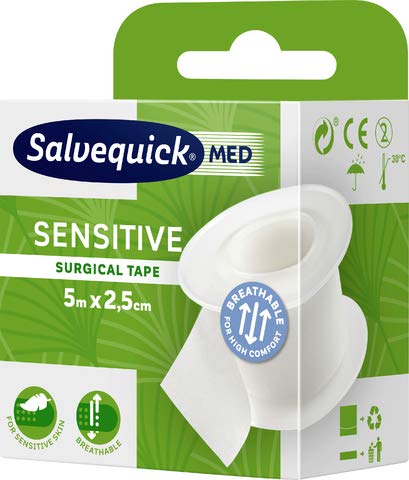 Salvequick® Pflaster SENSITIVE, Spule, 2,5 cm x 5 m (6 Stück), Sie erhalten 1 Packung á 6 Stück