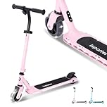 Aero iSporter Kids Electric Scooter | Hand Accelerator & LED Lights | Electric Scooters for Boys Girls Ages 6-10 | Rubber Deck Mat, Battery Indicator & Adjustable Heights