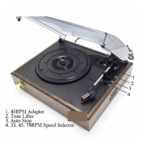 Tourne-Disque Vinyle Phonographe Classique à 3 Vitesses Gramophone Platine Vinyle à entraînement par Courroie Tourne-Disque Vinyle LP avec 2 Haut-parleurs stéréo intégrés Tourne-Disque Vinyle Vintage - Les Beatles, Paul McCartney, John Lennon, RIngo Starr, George Harrison Tourne-Disque Vinyle Phonographe Classique à 3 Vitesses Gramophone Platine Vinyle à entraînement par Courroie Tourne-Disque Vinyle LP avec 2 Haut-parleurs stéréo intégrés Tourne-Disque Vinyle Vintage – Image 4