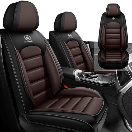 Image of Car Seat Cover Fit for Nissan 370Z 2009-2021,Compatible Airbag Non-Slip Waterproof Seat Cover,Car Seat Protector Premium Interior (Standard 2 Seats,Black Coffee)
