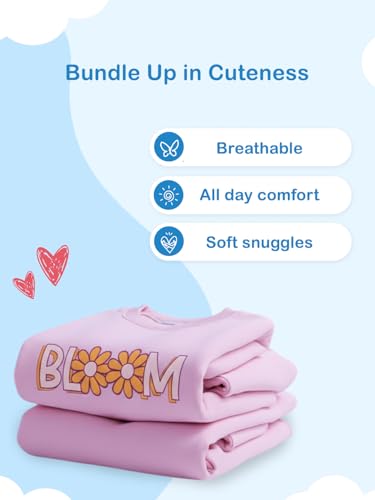 Image of Kidbea Premium Winter Co-ord Set for Girls | Soft Cotton Sweatshirt & Bottom | Stylish, Skin-Friendly & Comfortable Kids Wear