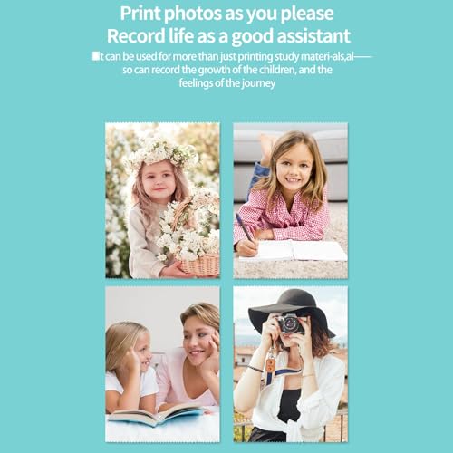 Yunir Minidrucker, Tragbarer, Tintenloser BT 4.0 Kabelloser Taschen-Handfotodrucker, mit USB-Kabel, für Kinder Im Büro, zu Hause, für Studenten