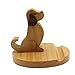 Amamcy Cute Dog Cellphone Holder Stand Wooden Smartphone Desk Holder for All Mobile Phones Animal Phone Stand Desk Ornament