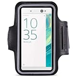 Tasche kompatibel für Sony Xperia Serie Jogging Handy Hülle Fitnesstasche Sportarmband Lauf Bag, Farben:Schwarz, Smartphone:Sony Xperia Z3