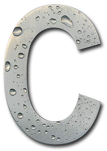 Earl Diamond Hausnummernschild 15,2 cm (Nummer 0 Null) schwebendes Aussehen Hausnummer Schild aus massivem gebürstetem Edelstahl und Buchstabe - C 6 Inch gebürstet Cover