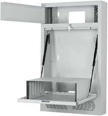Lowell LTCR-3320S LTCR Series 3U Dual Bay Wall Rack with Controlled Release, Surface Mount, Grey; Load Capacity 50 Lbs