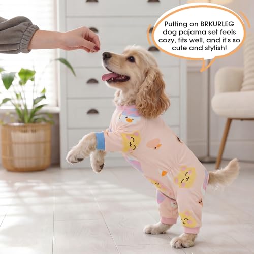Pyjama pour chien extensible à 4 pattes combinaison anti-mue rose XL - 8