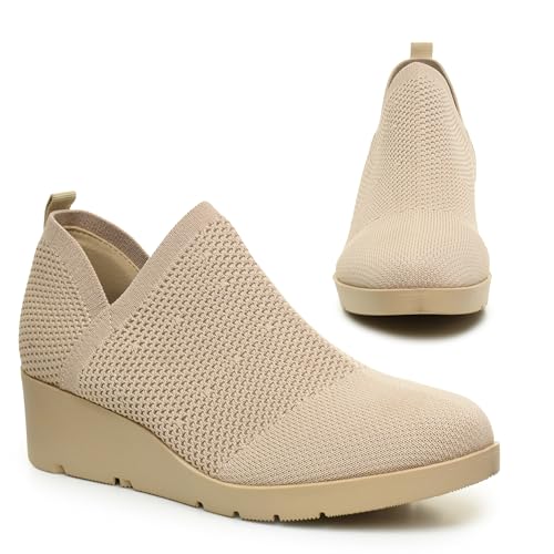 TARYN ROSE Women's Kabe Comfort Wedge Sneaker – Lightweight Knit Upper, Cushioned Footbed, Slip-On Design by TARYN ROSE - Used condition - US$55.28