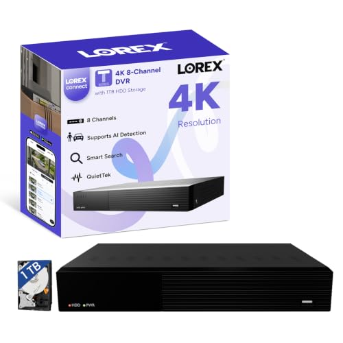 Lorex Connect App | T-Series | 4K 8 Channel DVR | 1TB HDD Local Storage