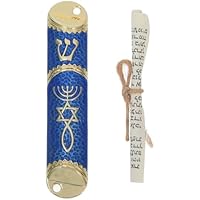 PRETYZOOM Mesuzá Pergamino Judaica Metal Puerta Judía Mesuzá