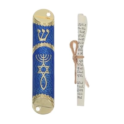 PRETYZOOM Mesuzá Pergamino Judaica Metal Puerta Judía Mesuzá Jerusalén Shema Bendición Mesuzá Religiosa Decoración de Jánuca para Puerta Pared Festival Decoración | Ya disponible en tu tienda friki favorita! En mundofriki.es!