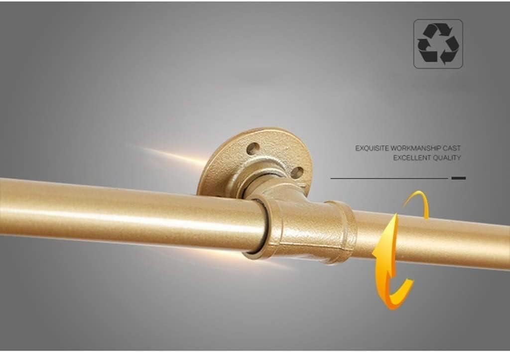 Pipe Stair Handrail Metal Staircase Handrail Galvanized Industrial Iron Hand Rail for Wall Mount Support Wall Hand Railing(Gold,30cm)