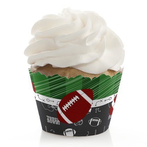 End Zone - Football - Baby Shower or Birthday Party Decorations - Party Cupcake Wrappers - Set of 12