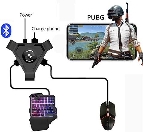 TEQIN PUBG Mobile Gamepad Controller Gaming Keyboard Mouse Converter for Android Phone to PC Bluetooth Adapter Converter