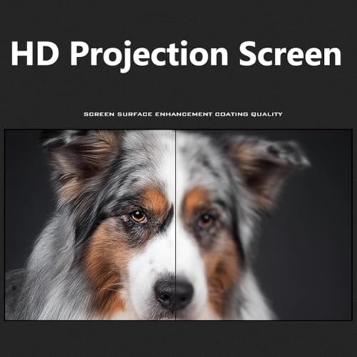 Pantalla de proyector 72 pulgadas 16:9 4K HD con soporte, pantalla portátil anti-arrugas, ángulo de visión de 170 grados, para escuela, cine en casa y oficina miniatura 5