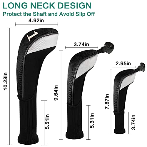 FINGER TEN Conjunto de capas de cabeça de taco de golfe para tacos de madeira híbrida 3/4/5, capas d