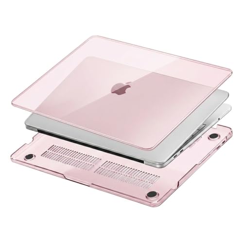 Image of ZORBES Case Cover Compatible with 2026 MacBook Neo A3404, 13 inch Transparent MacBook Neo Cover with Ventilated Heat Dissipation Design, Lightweight Anti Scratch Shockproof Snap On Laptop Cover, Pink