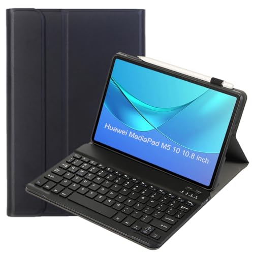 leleyo Cover tastiera per Huawei MediaPad M5 10.8 pollici Custodia tastiera wireless magnetica rimovibile QWERTY per Huawei MediaPad M5 10.8' (Nero)