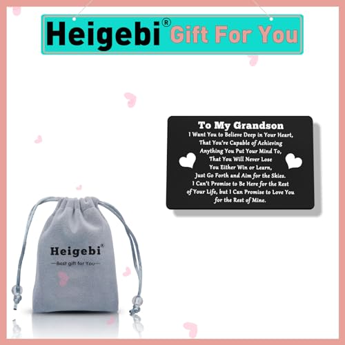 To My Grandson Gifts from Grandparents Grandson Gift Wallet Card Insert from Grandma Grandpa Inspirational Engraved Metal Wallet Card from Grandmother Grandfather Birthday Graduation Christmas2