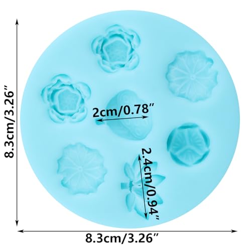 YABONAN Lotus Flower Silicone Molds Lotus Leaf Fondant Mold Lotus Root Chocolate Candy Molds for Cake Decorating Cupcake Topper Gum Paste Polymer Clay - Thumbnail 2