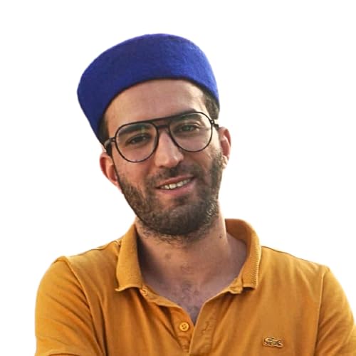 Kufi bleu chapeau musulman homme pour la prière et le quotidien