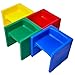 Children's Factory Cube Chairs, 15" by 15" by 15" (Set of 4) - Bright Primary Colors - Versatile - Use as a Low or High Chair, Table and Adult Seat - Durable and Lightweight - Indoor or Outdoor Use