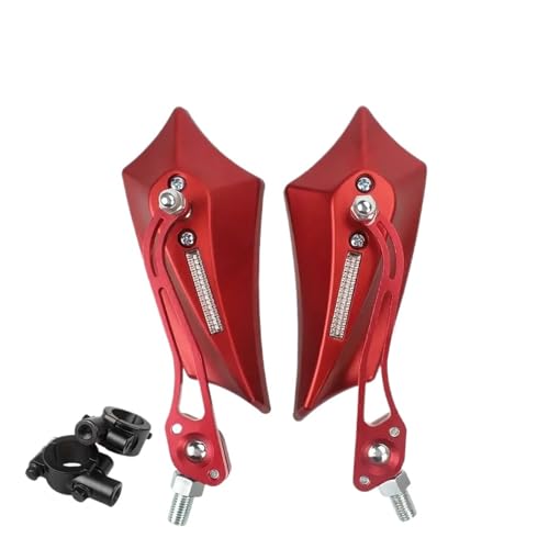 Espejos retrovisores de 10mm rojos para manillar de 7/8 de moto y bicicleta eléctrica