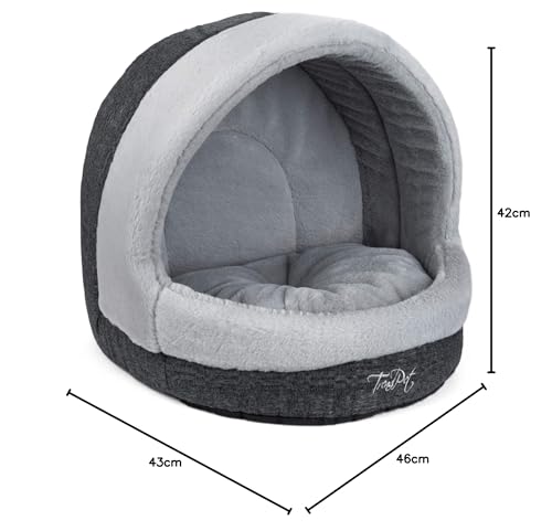 TrendPet LunaHome Kuschelhöhle für Hunde und Katzen und grau und beige (Grau)