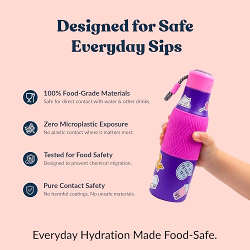 Image of Rabitat ZAPPY Insulated Water Bottle for School Kids 700ml | Steel Water Bottle for Kids | Kids Water Bottle | 1+1 Year Brand Warranty | Hot & Cold Upto 18 Hours | Violet Rover