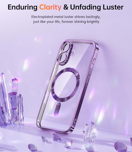 Coque iPhone 16 Plus MagSafe antichoc violette dragonne et protection objectif - 3