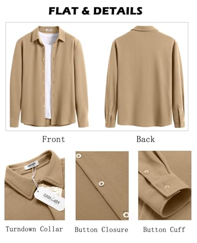 COOFANDY Men's Overshirt Shacket Jacket Mens Textured Button Down Long Sleeve Shirts Fashion Jacket4