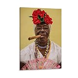 Pictured of The Same Cuban Cigar Lady in 2007 - Unique Art Deco Poster Canvas Painting Posters And P