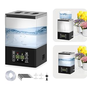 Automatic Watering System for Potted Plants,2 in 1 Automatic Drip Irrigation Kits Indoor 1.3L Tank Plant Watering System for Plants w/Programmable Water Timer,Auto & Manual Watering Mode & LED Display